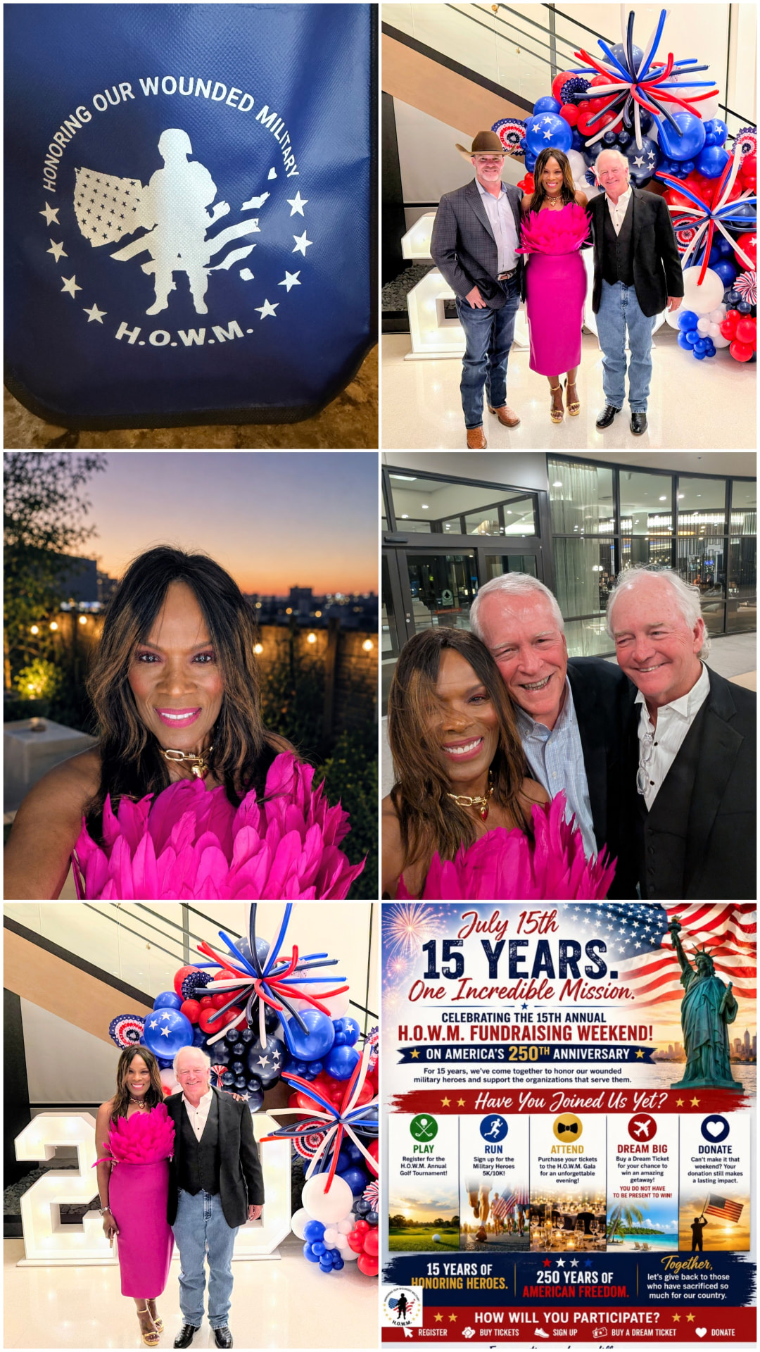 Jennifer Mahone-Rightler at the H.O.W.M. gala celebrating fifteen years of honoring wounded military heroes.